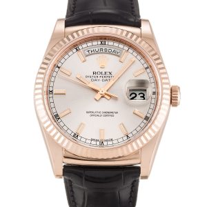 Rolex Day-date 118135 Mens 36 Mm Rose Gold Case Automatic Movement