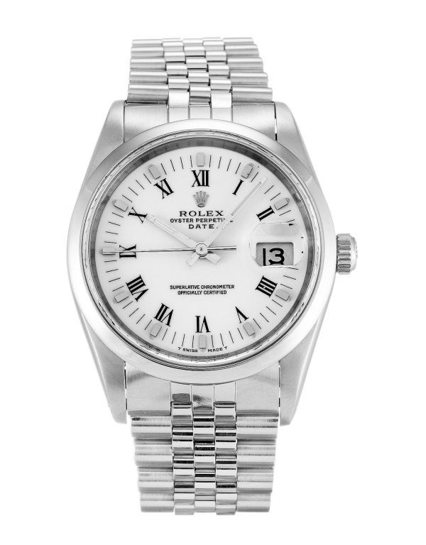 Rolex Oyster Perpetual Date 15200 Unisex 34 Mm Steel Case Automatic Movement