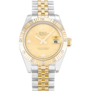 Rolex Datejust Lady 179313 Ladies 26 Mm Steel & Yellow Gold Set With Diamonds Case Automatic Movement