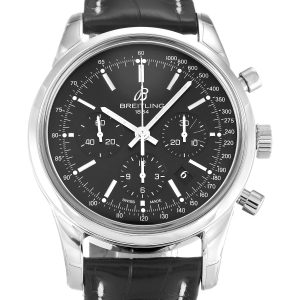 Breitling Transocean Chronograph Ab0152 Mens 43 Mm Steel Case Quartz Movement