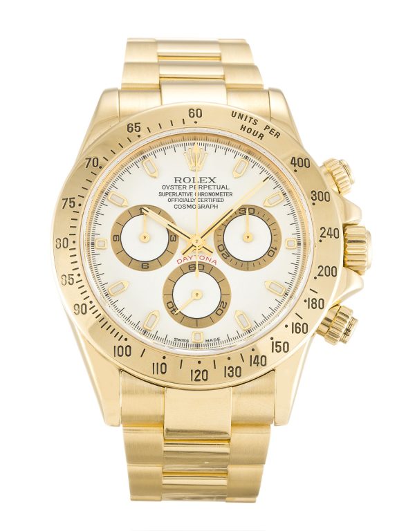 Rolex Daytona 116528 Mens 40 Mm Yellow Gold Case Automatic Movement