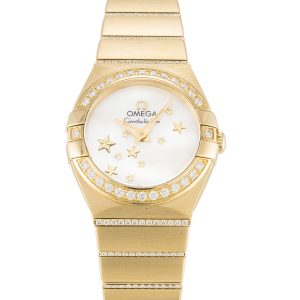 Omega Constellation 123.55.24.60.05.002 Ladies 24 Mm Yellow Gold Set With Diamonds Case Automatic Movement