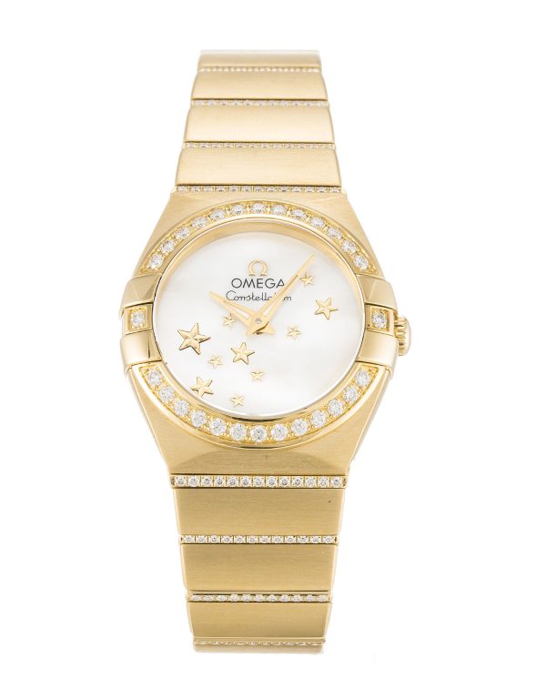 Omega Constellation 123.55.24.60.05.002 Ladies 24 Mm Yellow Gold Set With Diamonds Case Automatic Movement