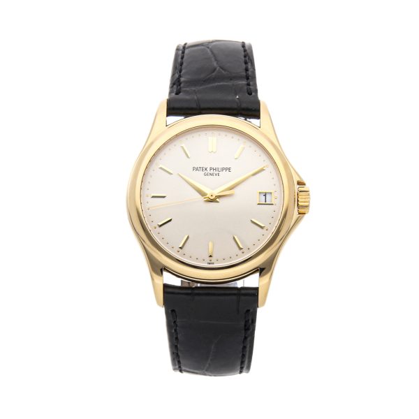 Men Yellow Gold Patek Philippe Calatrava 5127J-001 Black Band