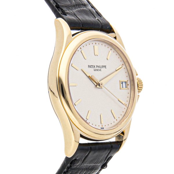 Men Yellow Gold Patek Philippe Calatrava 5127J-001 Black Band - Image 4