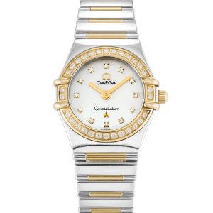 Omega My Choice Mini 1365.75.00 Ladies 22.5 Mm Steel & Yellow Gold Set With Diamonds Case Quartz Movement