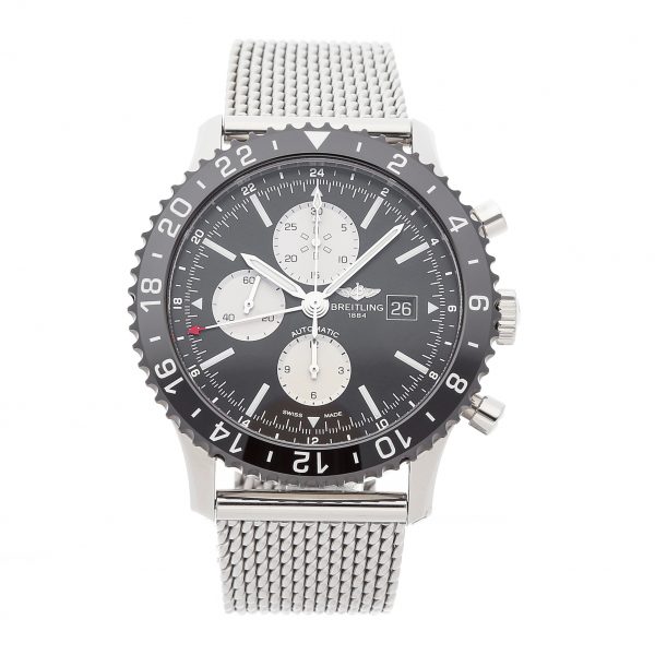 Casual Men Breitling Chronoliner Y2431012/Be10 Dial Black Stainless Steel