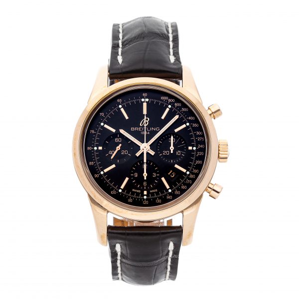 Men Rose Gold Breitling Transocean Rb015212/Bb16 Dial Black