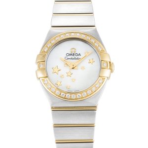 Omega Constellation Ladies 123.25.24.60.05.001 Ladies 24 Mm Steel & Yellow Gold Set With Diamonds Case Quartz Movement