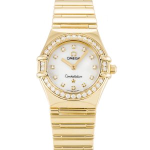 Omega My Choice Mini 1164.75.00 Ladies 22.5 Mm Yellow Gold Set With Diamonds Case Quartz Movement