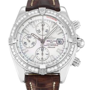 Breitling Chronomat Evolution A13356 Mens 43.7 Mm Steel Set With Diamonds Case Automatic Movement