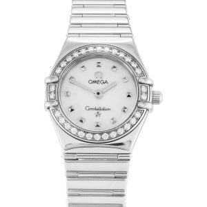 Omega My Choice Mini 1465.71.00 Ladies 22.5 Mm Steel Set With Diamonds Case Quartz Movement