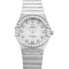 Omega Constellation Mini 1460.75.00 Ladies 22.5 Mm Steel Set With Diamonds Case Quartz Movement