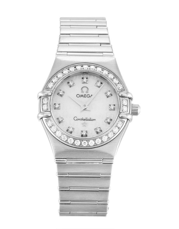 Omega Constellation Mini 1460.75.00 Ladies 22.5 Mm Steel Set With Diamonds Case Quartz Movement