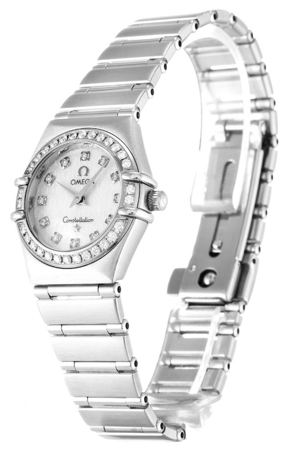 Omega Constellation Mini 1460.75.00 Ladies 22.5 Mm Steel Set With Diamonds Case Quartz Movement - Image 2