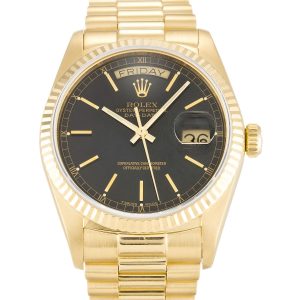 Rolex Day-date 18038 Mens 36 Mm Yellow Gold Case Automatic Movement