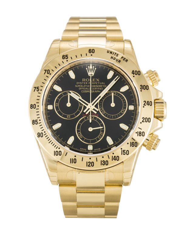 Rolex Daytona 116528 Mens 40 Mm Yellow Gold Case Automatic Movement