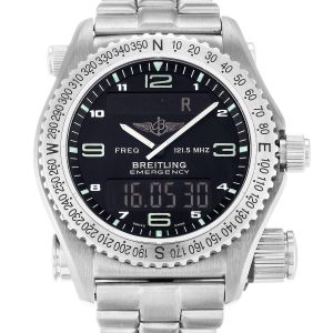 Breitling Emergency E56121 Mens 42 Mm Titanium Case Quartz Multi Function Movement