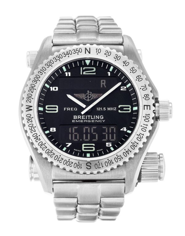 Breitling Emergency E56121 Mens 42 Mm Titanium Case Quartz Multi Function Movement