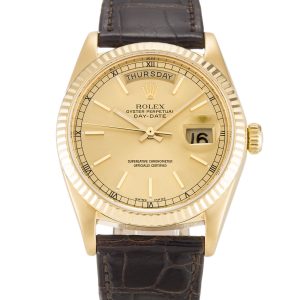 Rolex Day-date 18038 Unisex 36 Mm Yellow Gold Case Automatic Movement