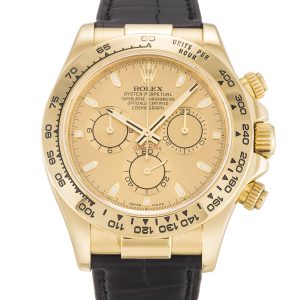 Rolex Daytona 116518 Mens 40 Mm Yellow Gold Case Automatic Movement