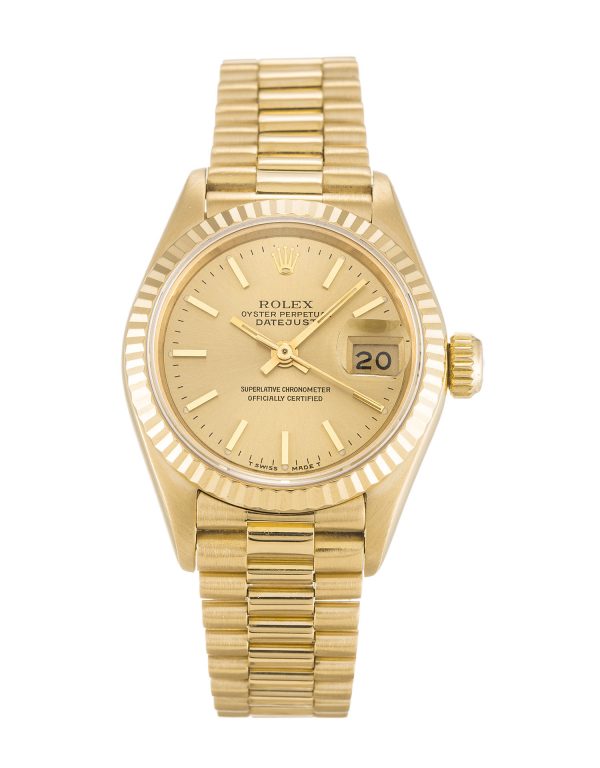 Rolex Datejust Lady 69178 Ladies 26 Mm Yellow Gold Case Automatic Movement