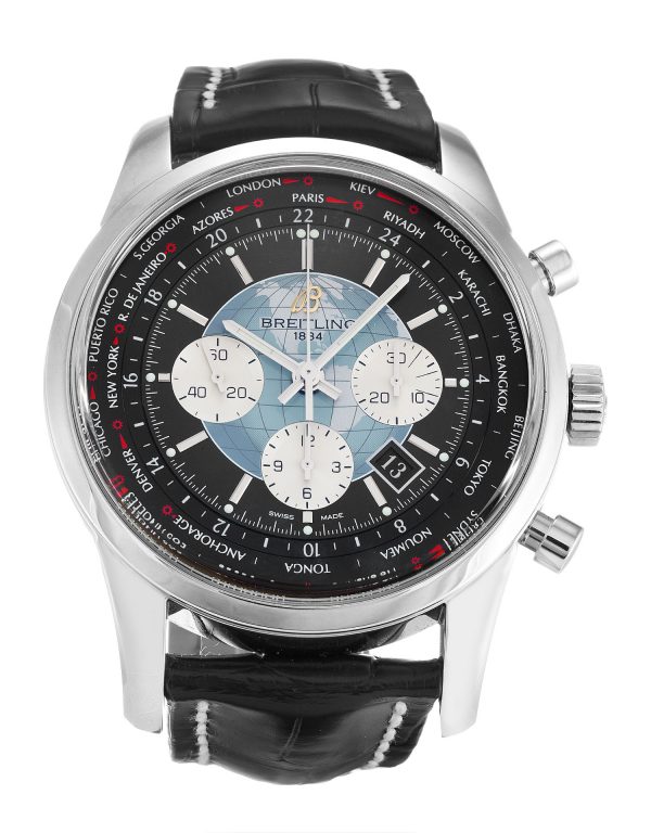 Breitling Transocean Chronograph Ab0510 Mens 46 Mm Steel Case Quartz Movement