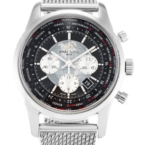 Breitling Transocean Chronograph Ab0510 Mens 46 Mm Steel Case Quartz Movement