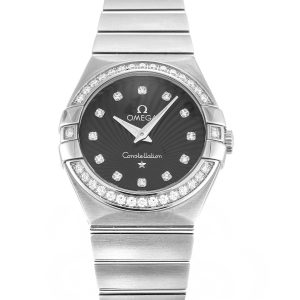 Omega Constellation Small 123.15.27.60.51.001 Ladies 27 Mm Steel Set With Diamonds Case Quartz Movement