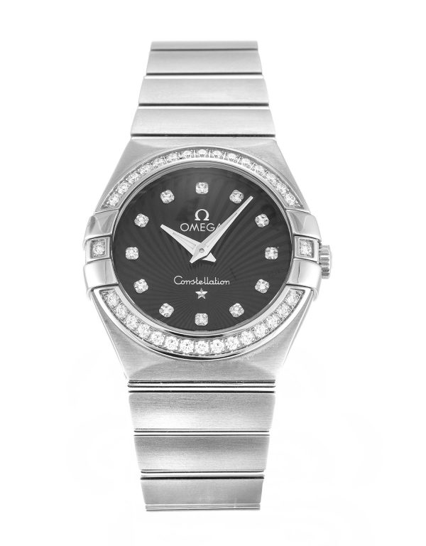 Omega Constellation Small 123.15.27.60.51.001 Ladies 27 Mm Steel Set With Diamonds Case Quartz Movement