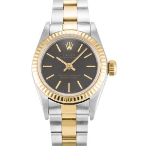 Rolex Lady Oyster Perpetual 67193 Ladies 24 Mm Steel & Yellow Gold Case Automatic Movement