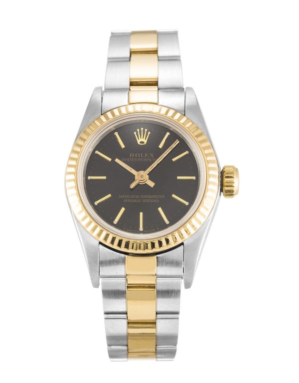 Rolex Lady Oyster Perpetual 67193 Ladies 24 Mm Steel & Yellow Gold Case Automatic Movement