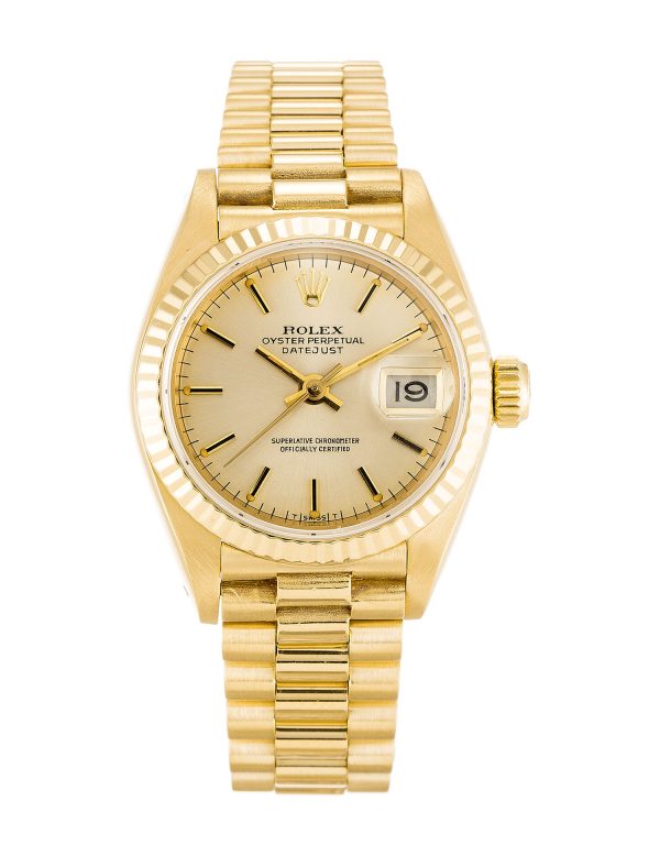 Rolex Datejust Lady 69178 Ladies 26 Mm Yellow Gold Case Automatic Movement