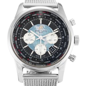 Breitling Transocean Chronograph Ab0510 Mens 46 Mm Steel Case Quartz Movement