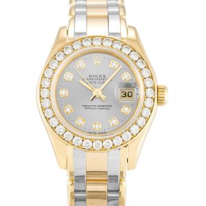 Rolex Pearlmaster 80298 Ladies 29 Mm Yellow Gold Set With Diamonds Case Automatic Movement