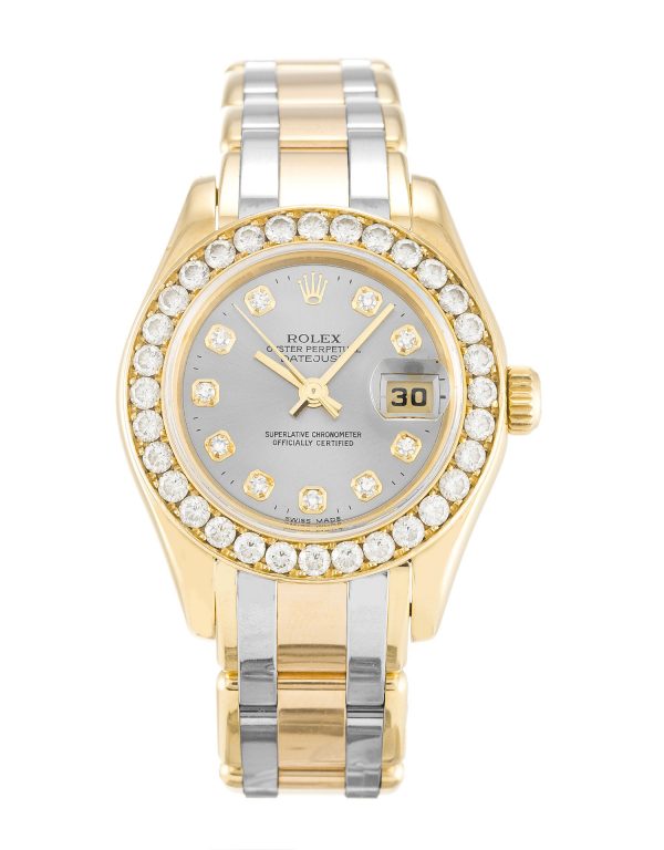 Rolex Pearlmaster 80298 Ladies 29 Mm Yellow Gold Set With Diamonds Case Automatic Movement