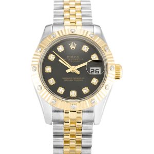 Rolex Datejust Lady 179313 Ladies 26 Mm Steel & Yellow Gold Set With Diamonds Case Automatic Movement