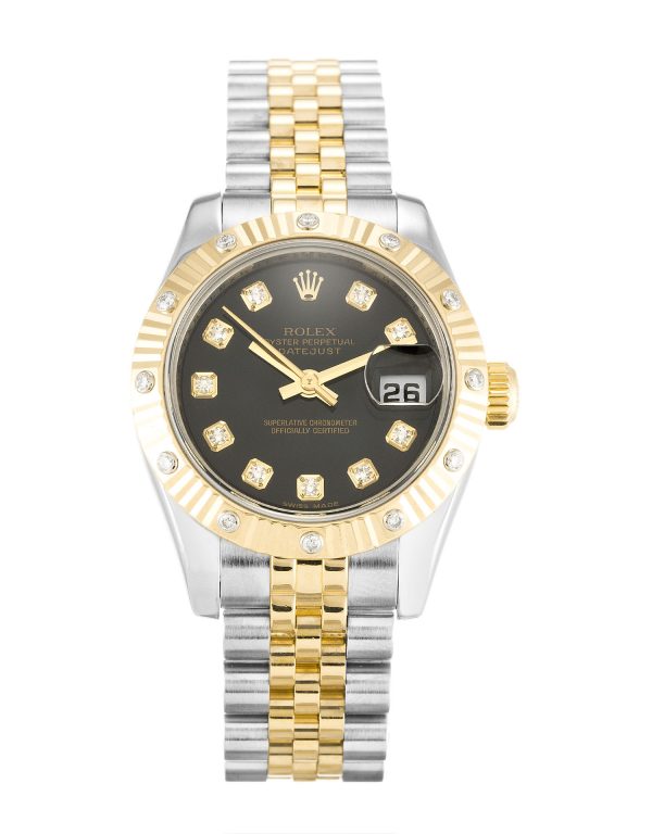 Rolex Datejust Lady 179313 Ladies 26 Mm Steel & Yellow Gold Set With Diamonds Case Automatic Movement