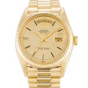 Rolex Day-date 1803 Mens 36 Mm Yellow Gold Case Automatic Movement