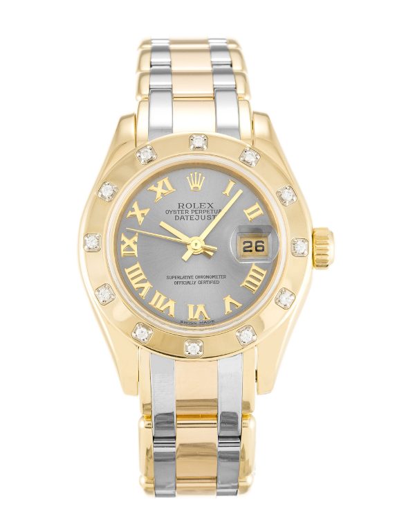 Rolex Pearlmaster 80318 Ladies 28 Mm Yellow Gold Set With Diamonds Case Automatic Movement