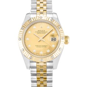 Rolex Datejust Lady 179313 Ladies 26 Mm Steel & Yellow Gold Set With Diamonds Case Automatic Movement