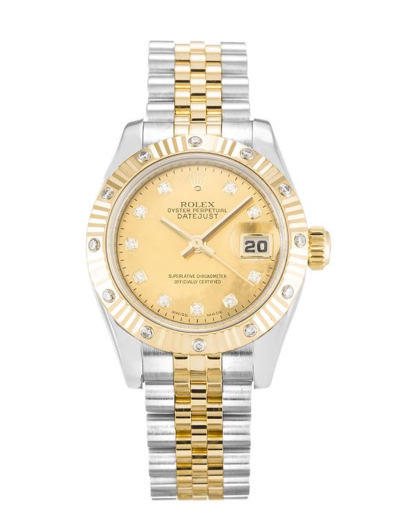 Rolex Datejust Lady 179313 Ladies 26 Mm Steel & Yellow Gold Set With Diamonds Case Automatic Movement