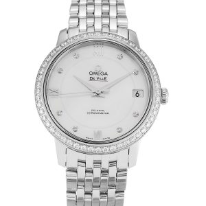 Omega De Ville Prestige 424.15.33.20.55.001 Ladies 32 Mm Steel Set With Diamonds Case Automatic Movement