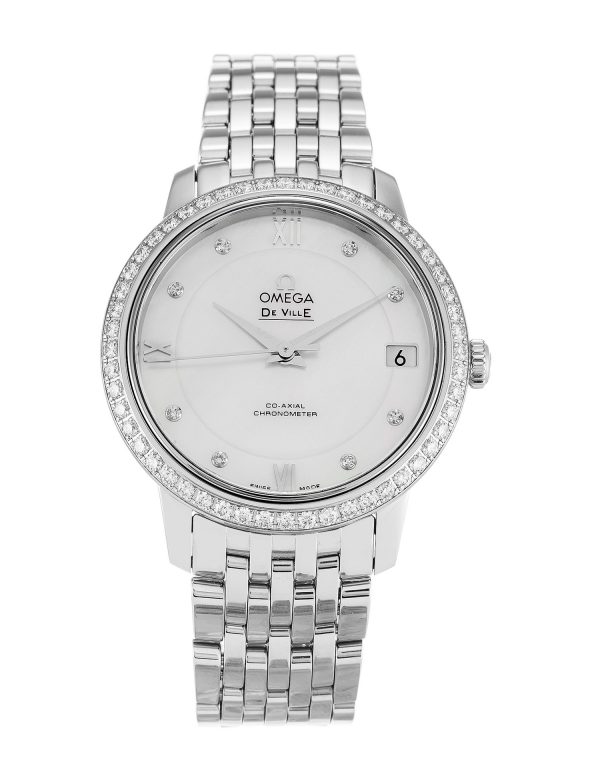 Omega De Ville Prestige 424.15.33.20.55.001 Ladies 32 Mm Steel Set With Diamonds Case Automatic Movement