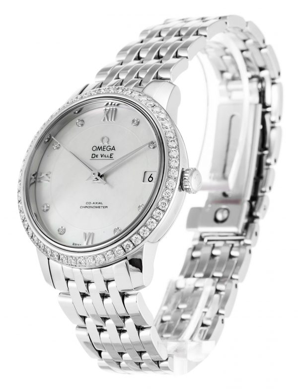 Omega De Ville Prestige 424.15.33.20.55.001 Ladies 32 Mm Steel Set With Diamonds Case Automatic Movement - Image 2