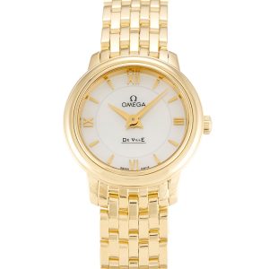 Omega De Ville Prestige 424.50.24.60.05.001 Ladies 23 Mm Yellow Gold Case Quartz Movement