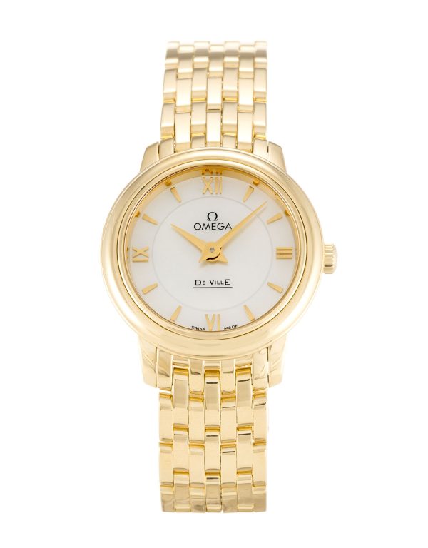 Omega De Ville Prestige 424.50.24.60.05.001 Ladies 23 Mm Yellow Gold Case Quartz Movement