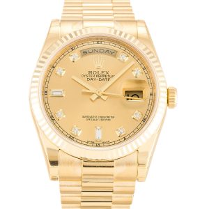 Rolex Day-date 118238 Mens 36 Mm Yellow Gold Case Automatic Movement