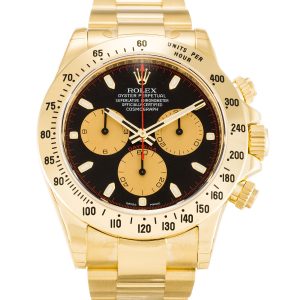 Rolex Daytona 116528 Mens 40 Mm Yellow Gold Case Automatic Movement