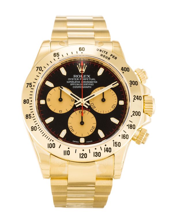 Rolex Daytona 116528 Mens 40 Mm Yellow Gold Case Automatic Movement